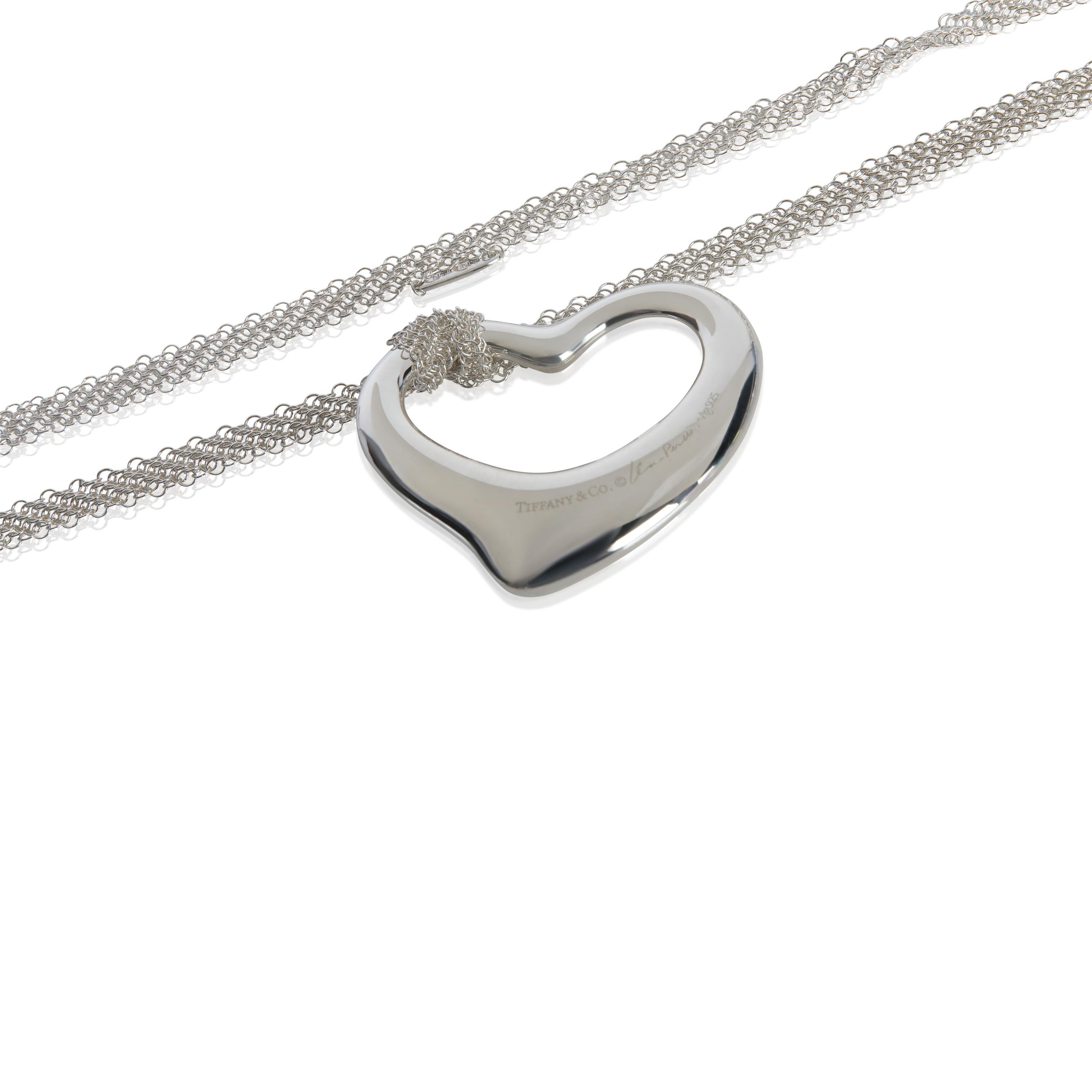 Tiffany & Co. Argento  Ciondolo a cuore aperto Elsa Peretti In condizioni ottime in vendita a New York, NY