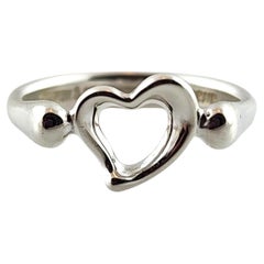 Tiffany & Co Sterling Silver Elsa Peretti Open Heart Ring Size 6.75 #18263