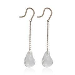 Tiffany & Co. Sterling Silver Elsa Peretti Teardrop Quartz Drop Earrings