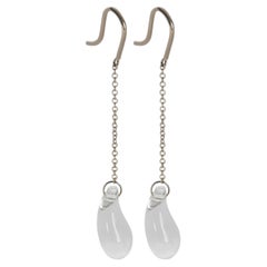 Tiffany & Co. Sterling Silver Elsa Peretti Teardrop Quartz Drop Earrings