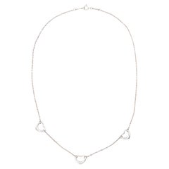 Tiffany & Co. Sterling Silver Elsa Peretti Triple Open Heart Necklace