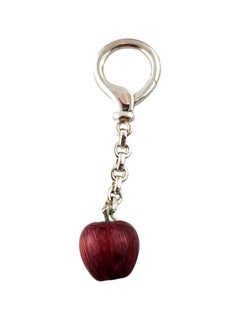 Tiffany & Co Sterling Silver Enamel Apple Key Ring #18405