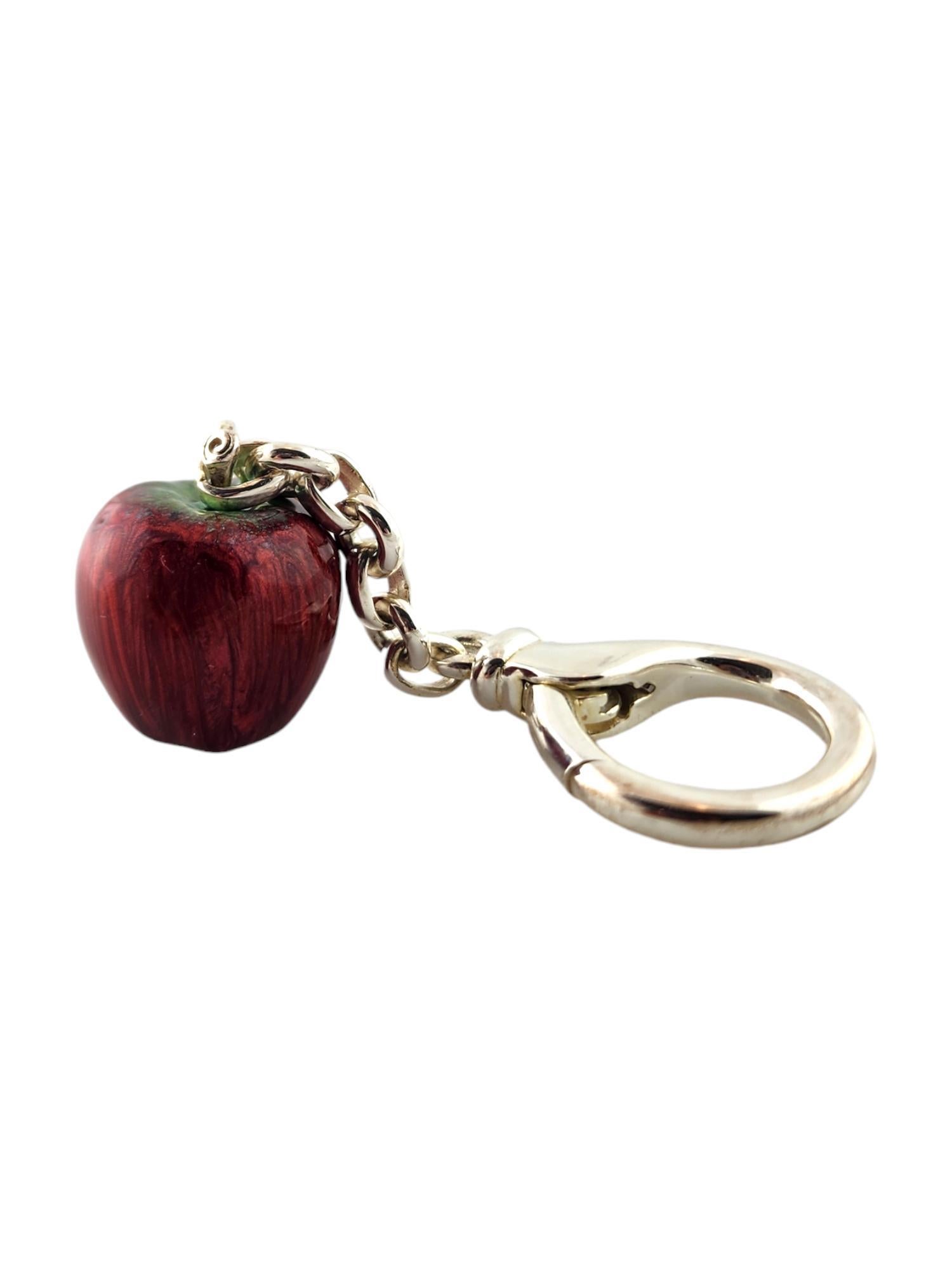 Tiffany & Co Sterling Silver Enamel Apple Key Ring #18405 1
