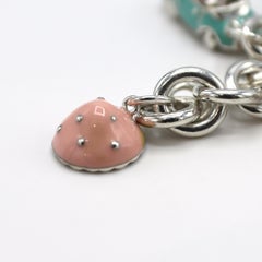Tiffany & Co. Sterling Silver Enamel Charm Link Bracelet