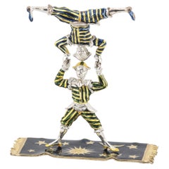 Tiffany & Co. Sterling Silver Enamel Circus Acrobats w/ Rug