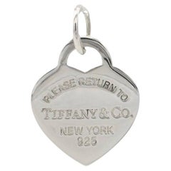 Tiffany & Co. Sterling Silver Enamel Heart Charm Return to Tiffany Pendant
