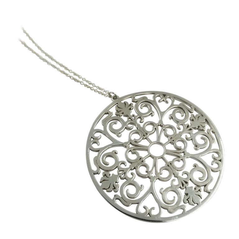 Tiffany and Co. Sterling Silver Enchant Long Necklace with Pendant at