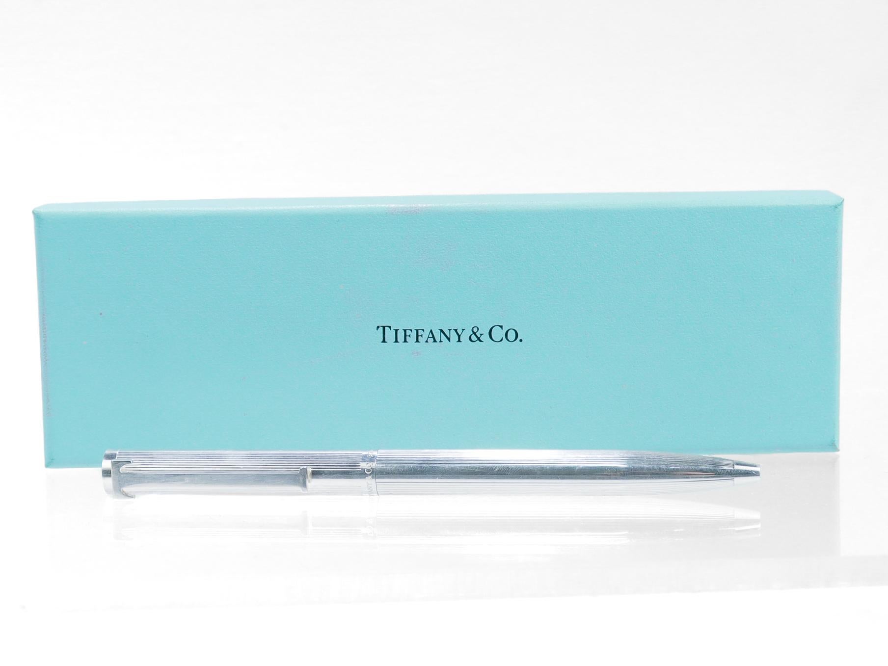 Tiffany & Co. Sterling Silver Executive T Clip Ballpoint Pen In Good Condition For Sale In Philadelphia, PA