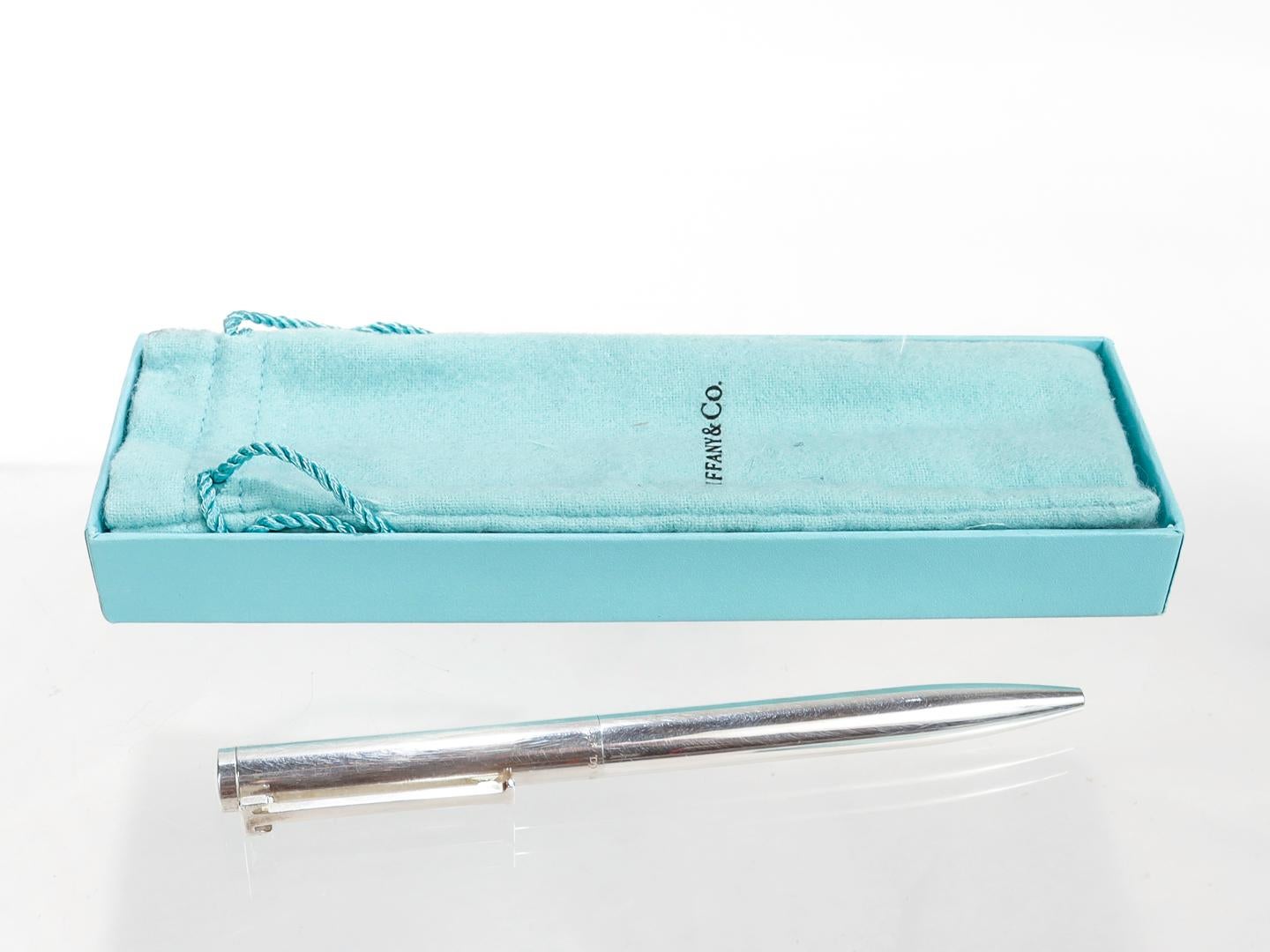 Modern Tiffany & Co. Sterling Silver Executive T Clip Ballpoint Pen For Sale