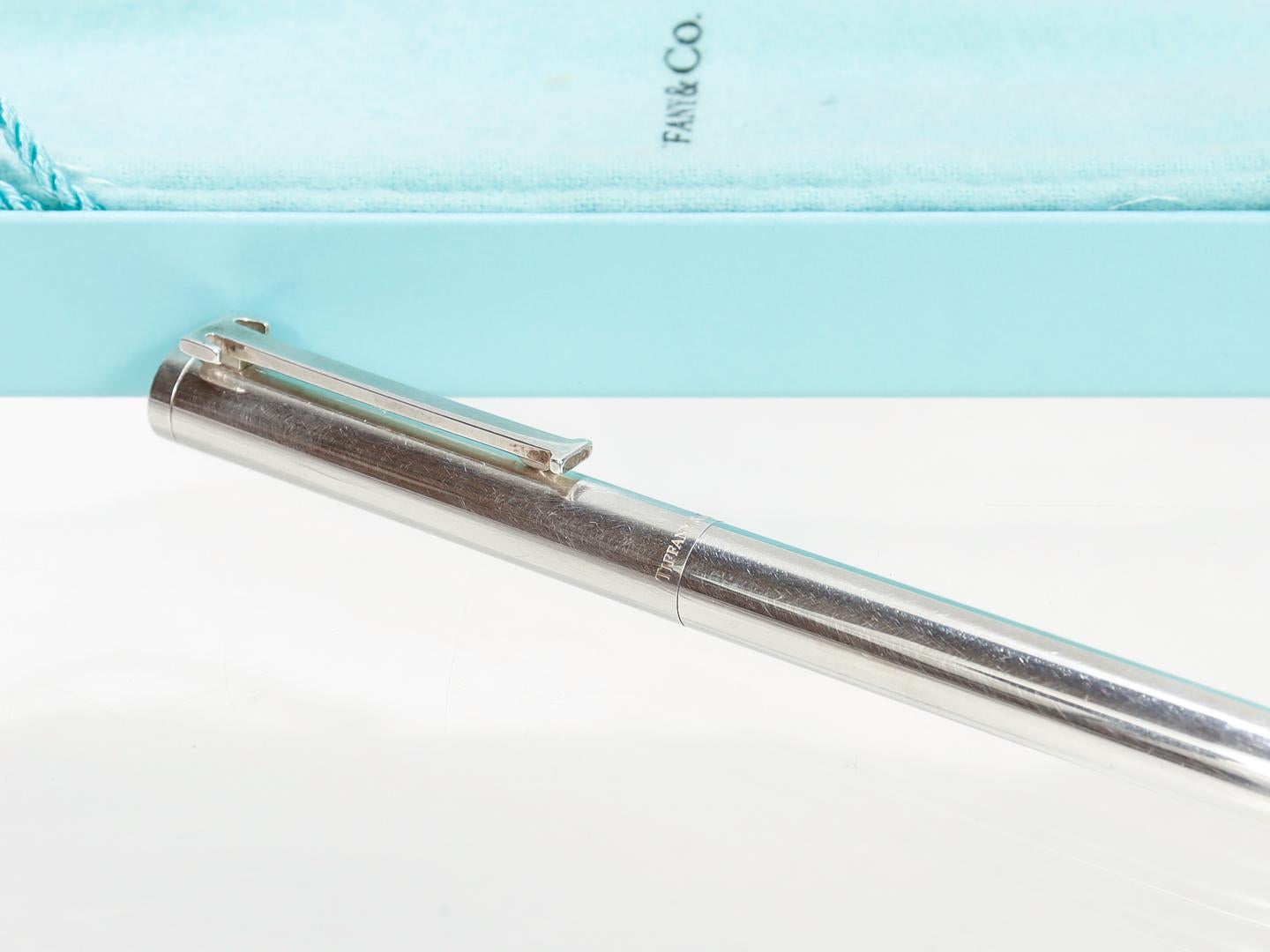 Women's or Men's Tiffany & Co. Sterling Silver Executive T Clip Ballpoint Pen For Sale
