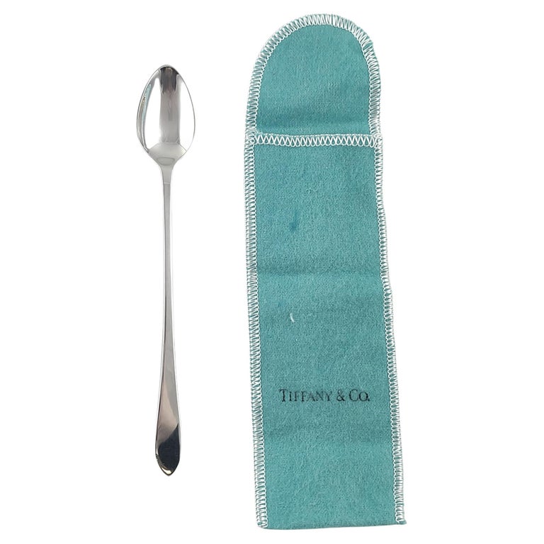 Tiffany and Co Sterling Silver Faneuil Baby Feeding Spoon with Pouch at