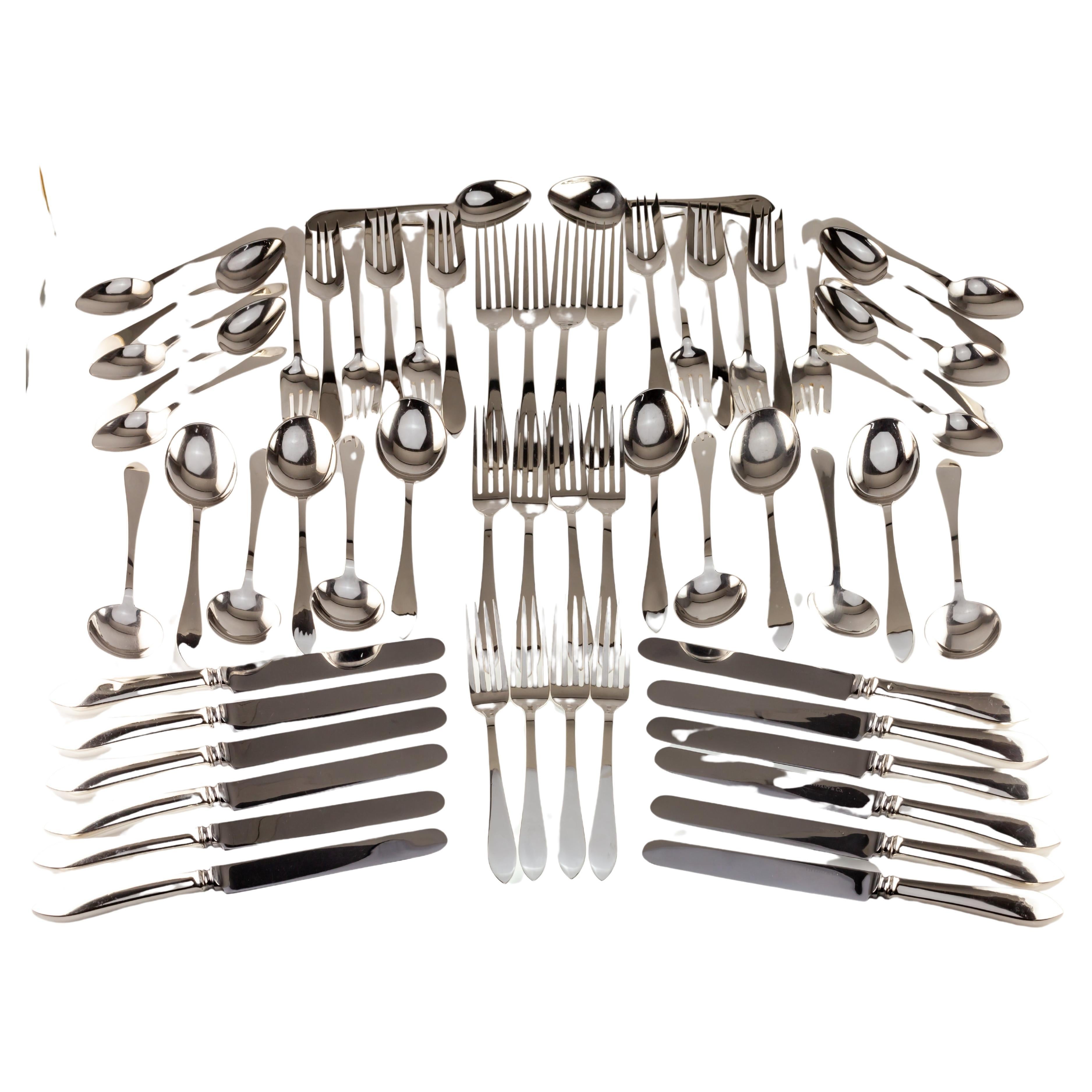 Tiffany & Co. Sterling Silver Faneuil Service for 12 Flatware Set No Mono