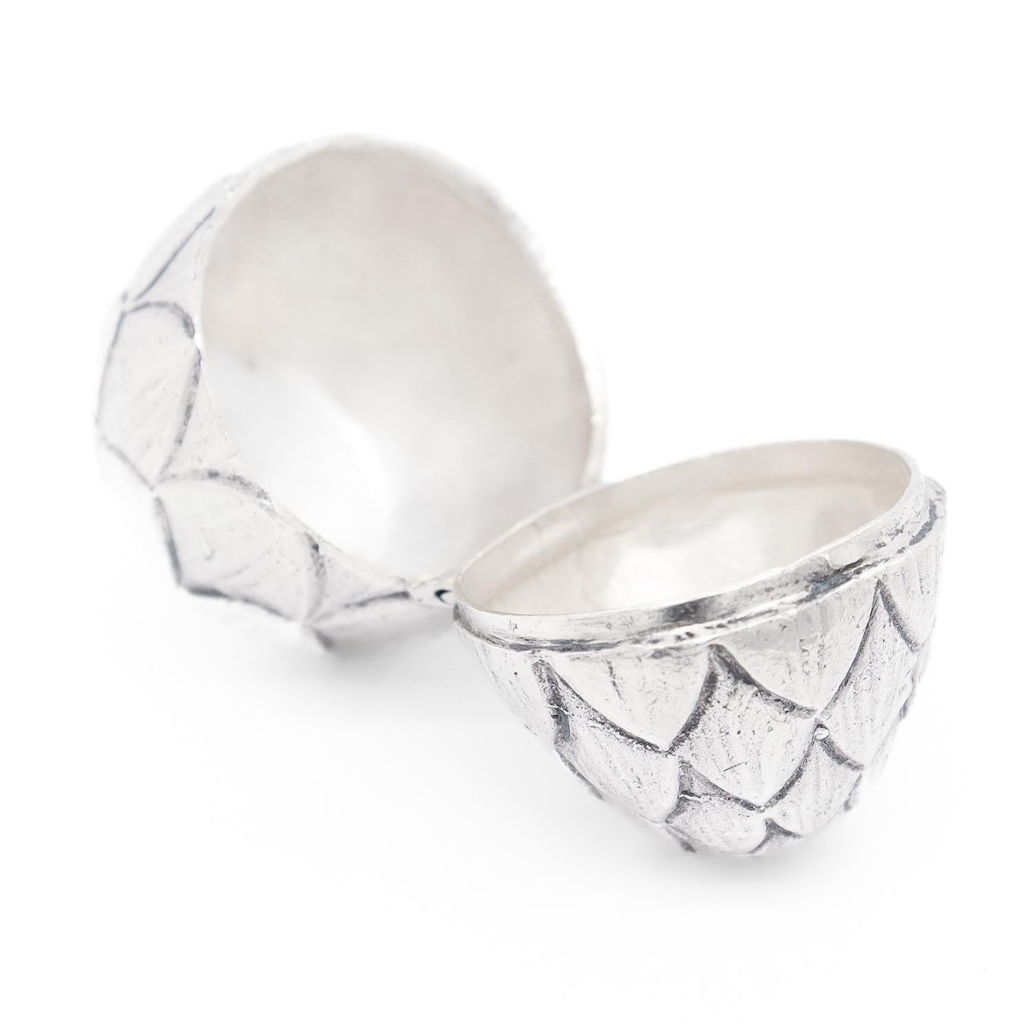 Tiffany & Co. Sterling Silver Figural Artichoke Vanity or Pill Box 5