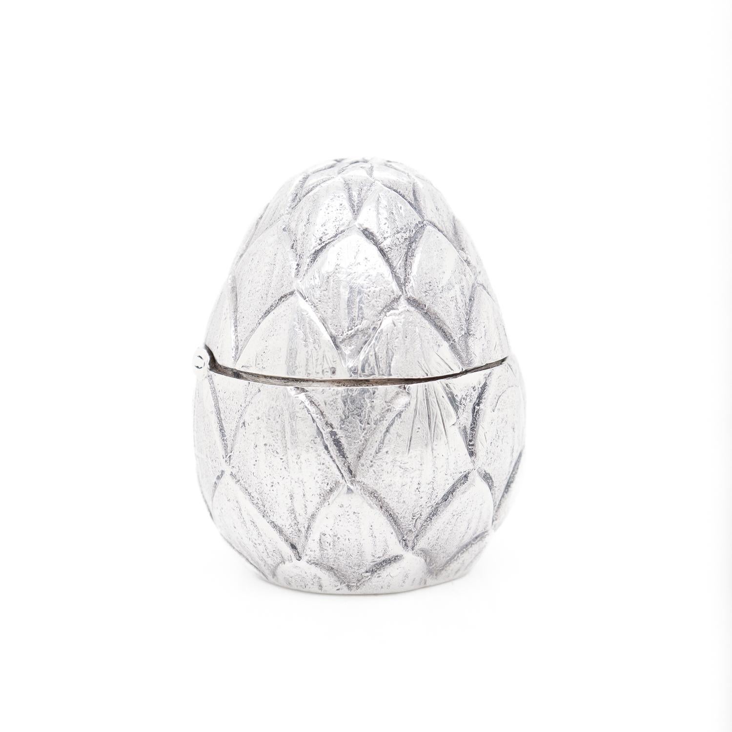 Women's or Men's Tiffany & Co. Sterling Silver Figural Artichoke Vanity or Pill Box