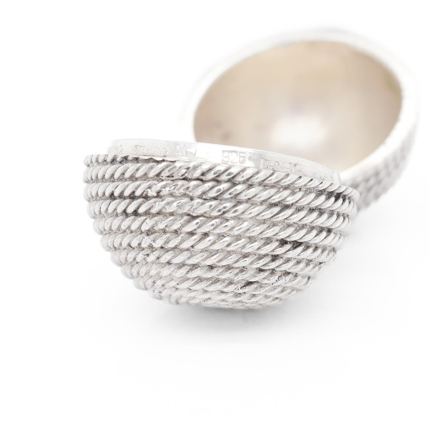 Tiffany & Co. Sterling Silver Figural Ball of Yarn or Coiled Rope Pill Box 6