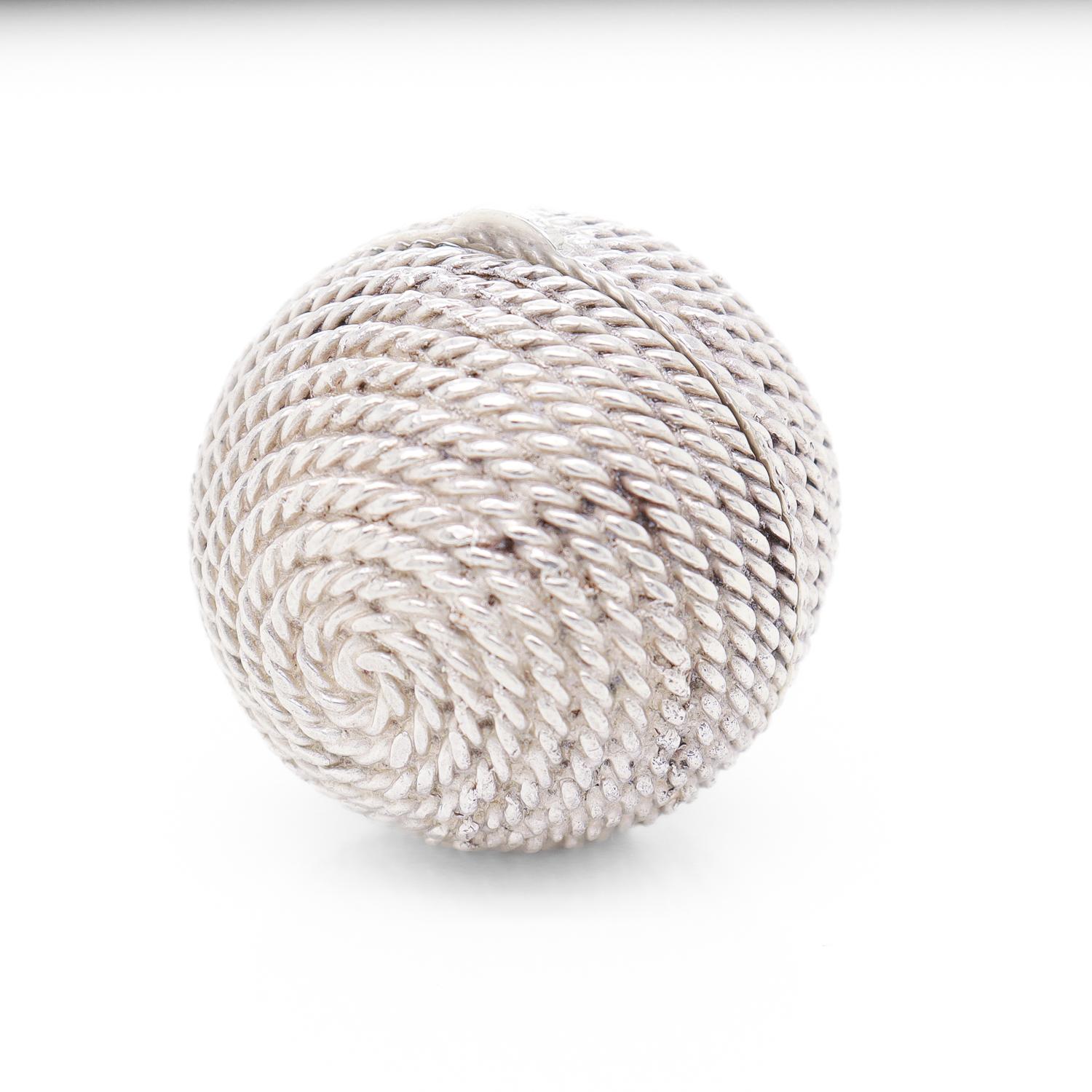 Tiffany & Co. Sterling Silver Figural Ball of Yarn or Coiled Rope Pill Box 2