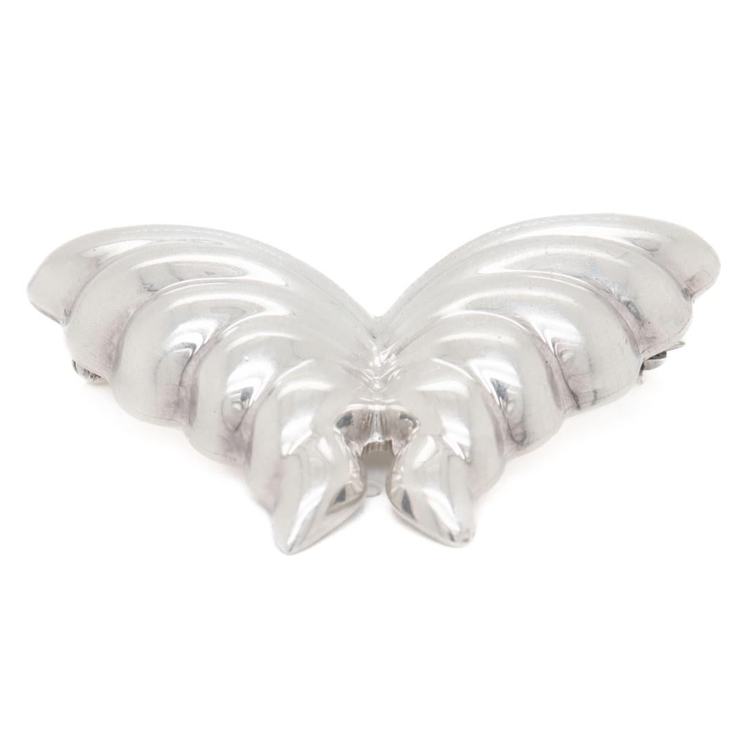 Tiffany & Co. Sterling Silver Figural Butterfly Brooch or Pin In Good Condition In Philadelphia, PA