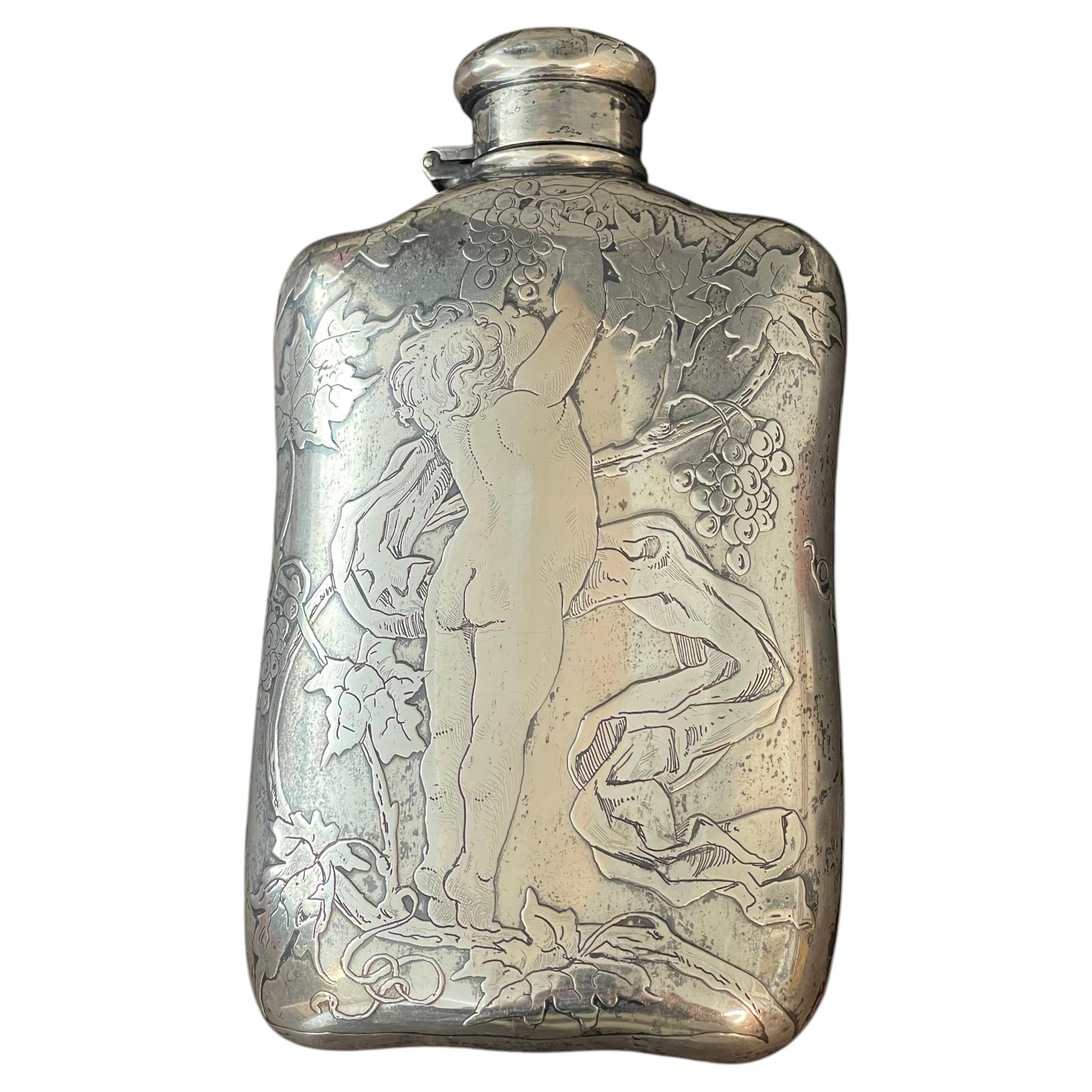Tiffany & Co. Fiaschetta di Bacco in argento massiccio 1882