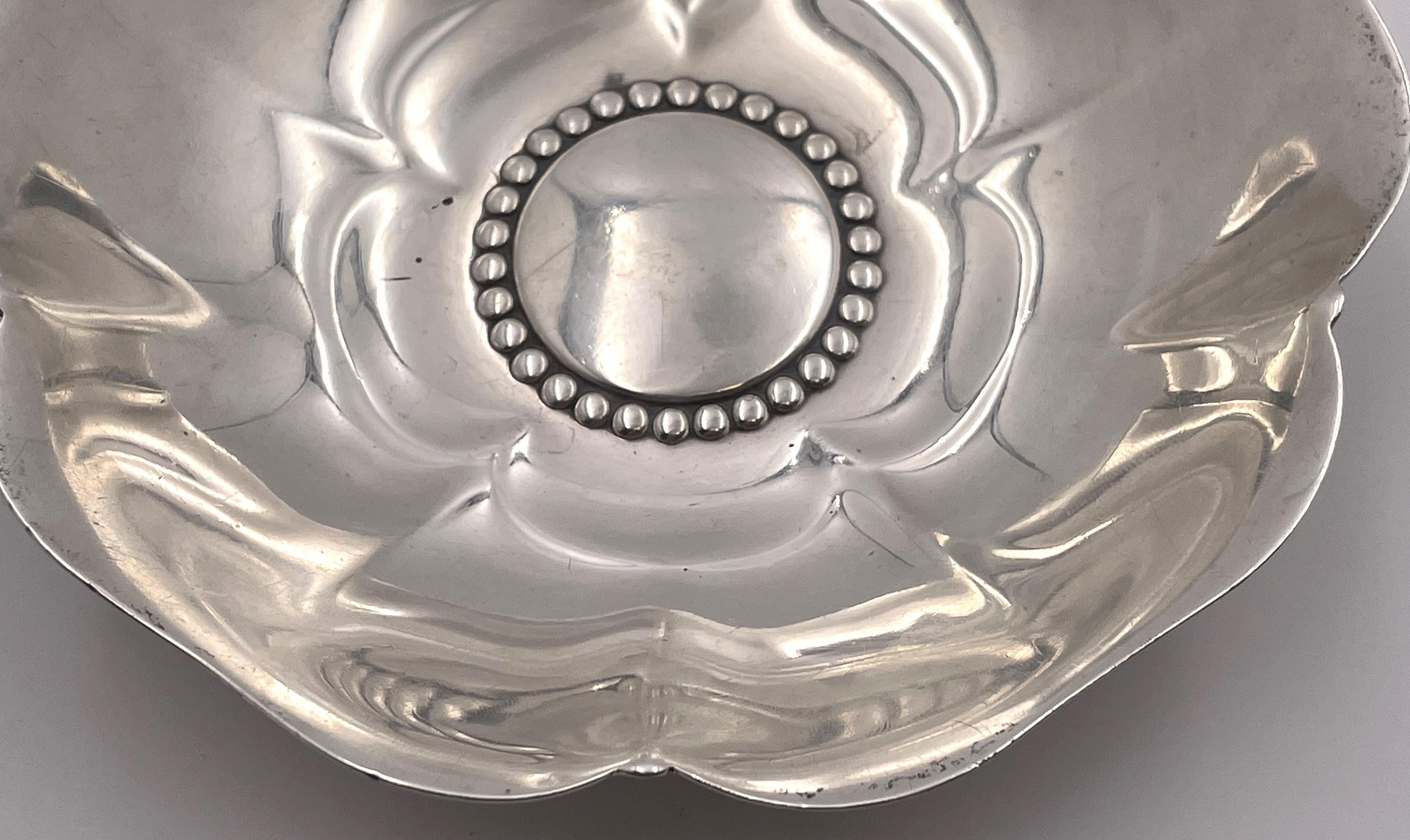 American Tiffany & Co. Sterling Silver Floral Nut Dish/ Bowl For Sale