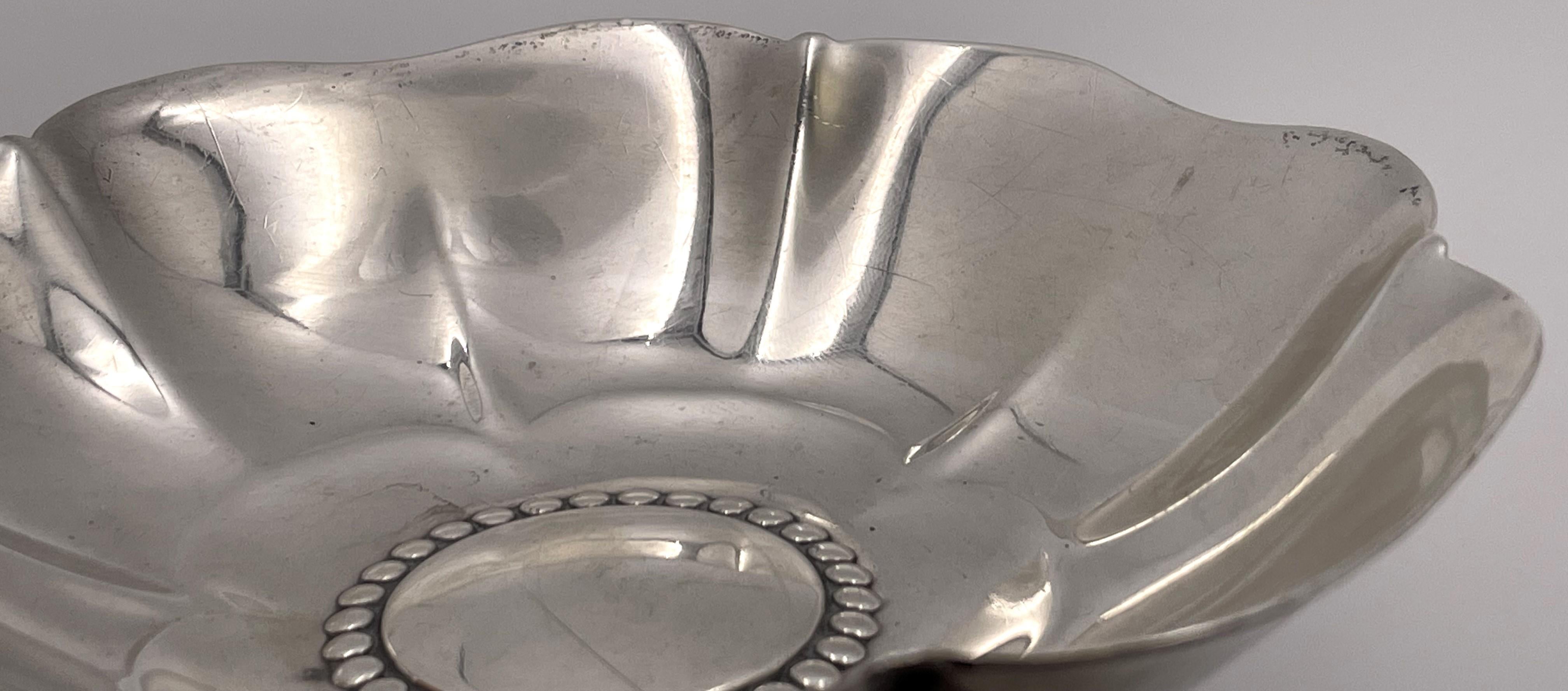 Tiffany & Co. Sterling Silver Floral Nut Dish/ Bowl In Good Condition For Sale In New York, NY