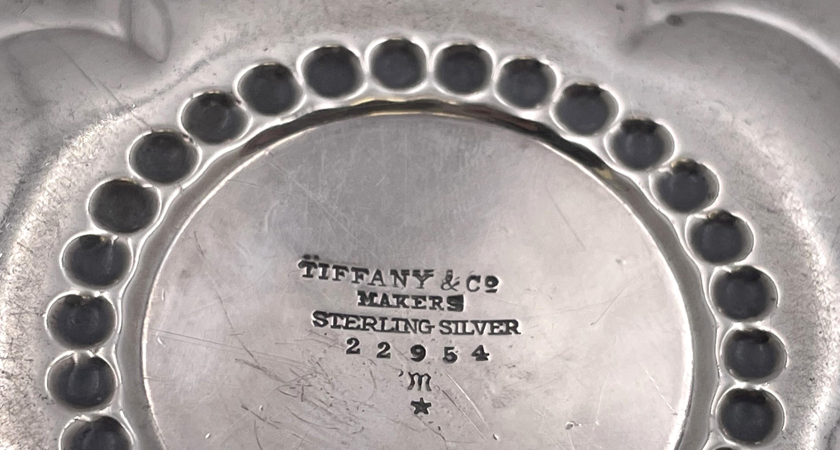 20th Century Tiffany & Co. Sterling Silver Floral Nut Dish/ Bowl For Sale