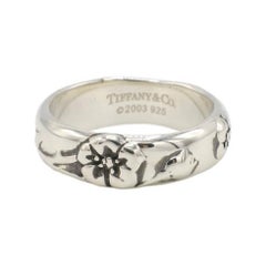 Tiffany & Co. Sterling Silver Flower Band Ring 2003