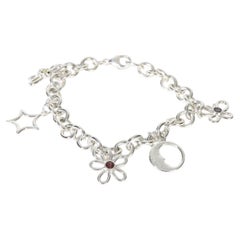 Tiffany & Co. Sterling Silver Flower, Butterfly & Dragonfly Charm Bracelet