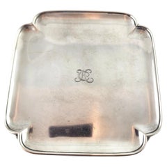 Tiffany & Co Sterling Silver Footed Tray Monogrammed "CH" #18642