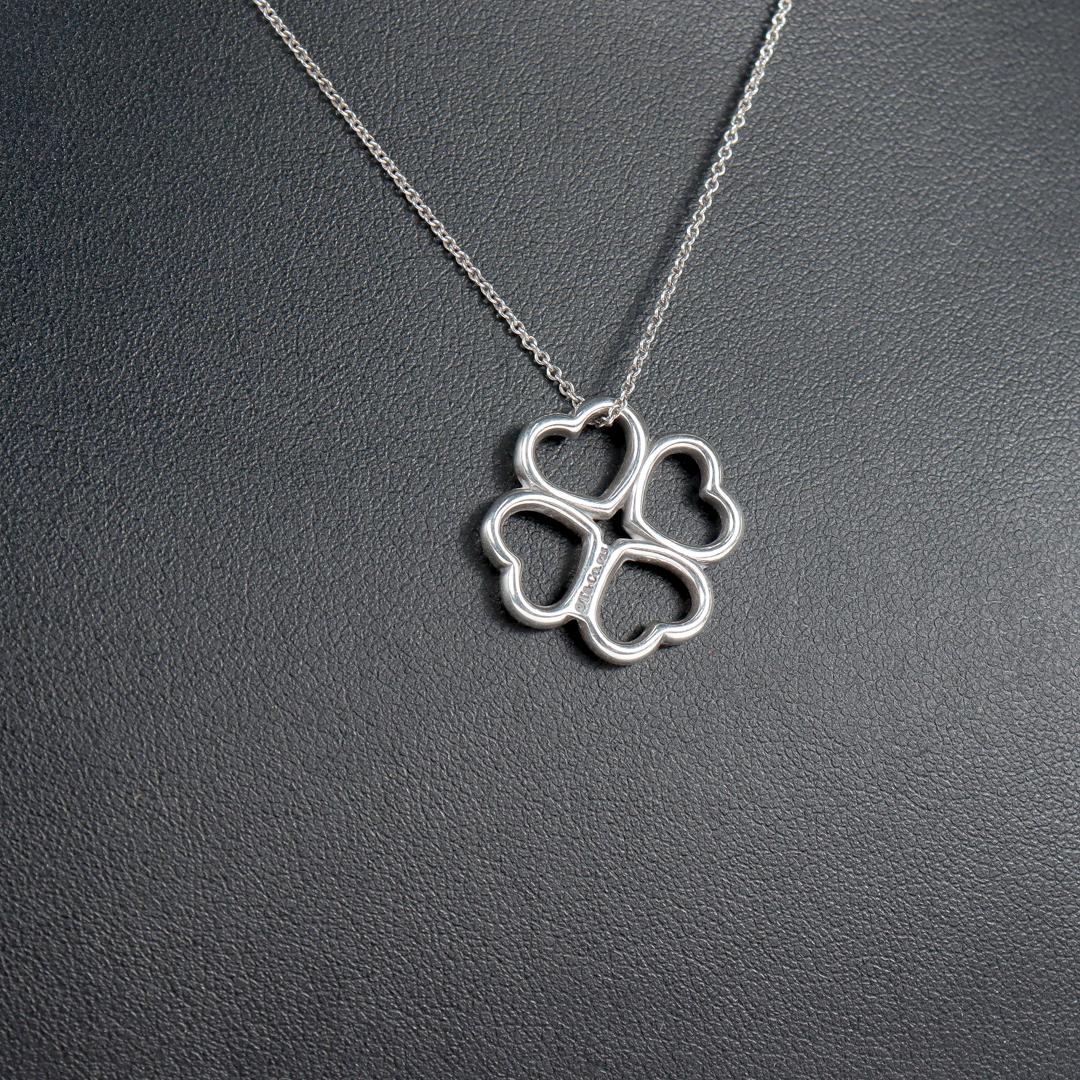 Tiffany & Co. Sterling Silver Four Hearts Clover Necklace 1