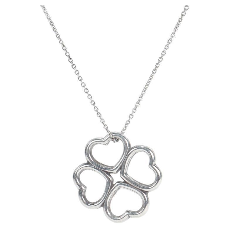 Tiffany & Co. Sterling Silver Four Hearts Clover Necklace