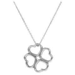 Tiffany & Co. Sterling Silver Four Hearts Clover Necklace