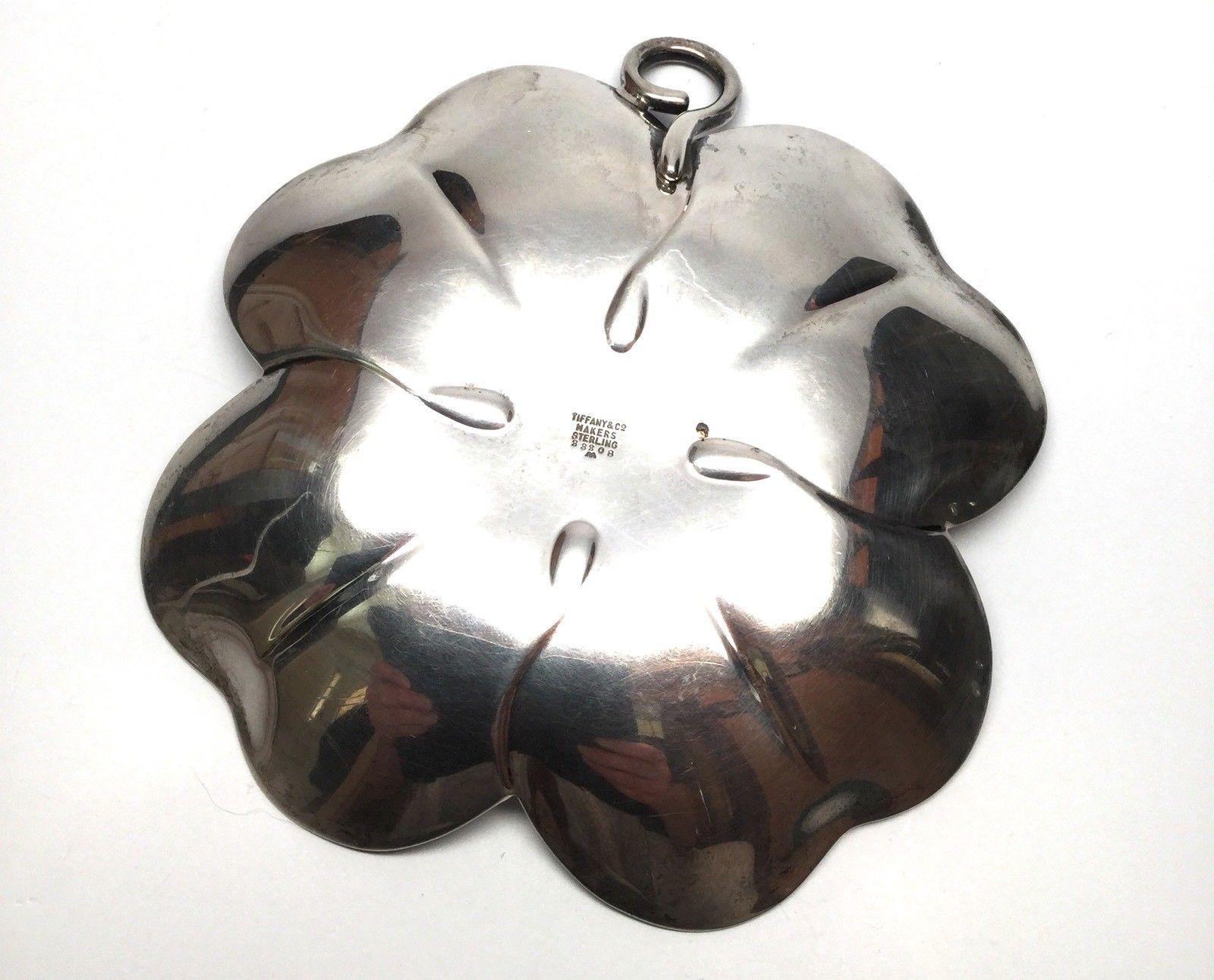 American Tiffany & Co. Sterling Silver Four Leaf Clover Shamrock Dish