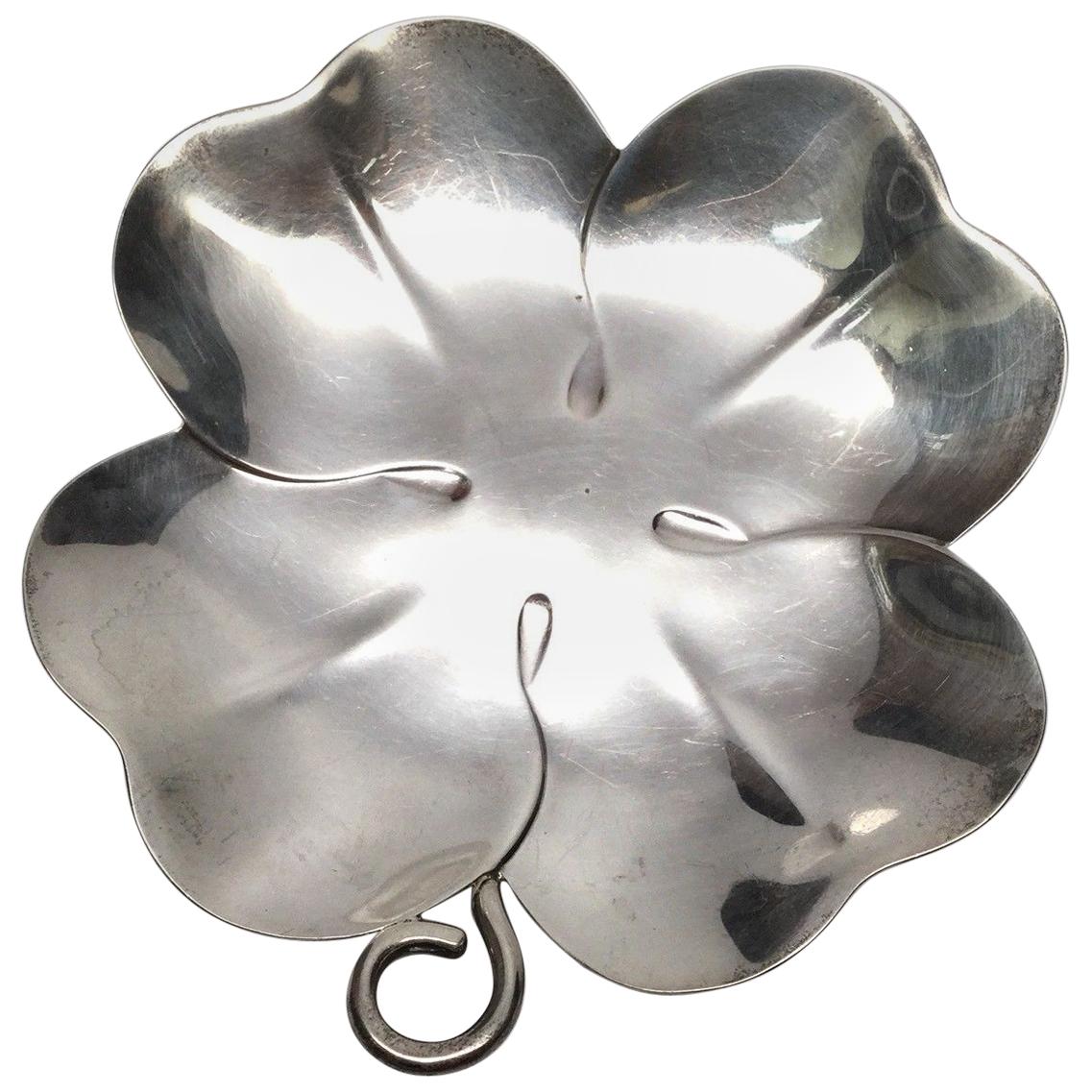 Tiffany & Co. Sterling Silver Four Leaf Clover Shamrock Dish