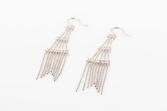 Tiffany & Co. Sterling Silver Fringe Bead Tassel Drop Dangle Tower Earrings