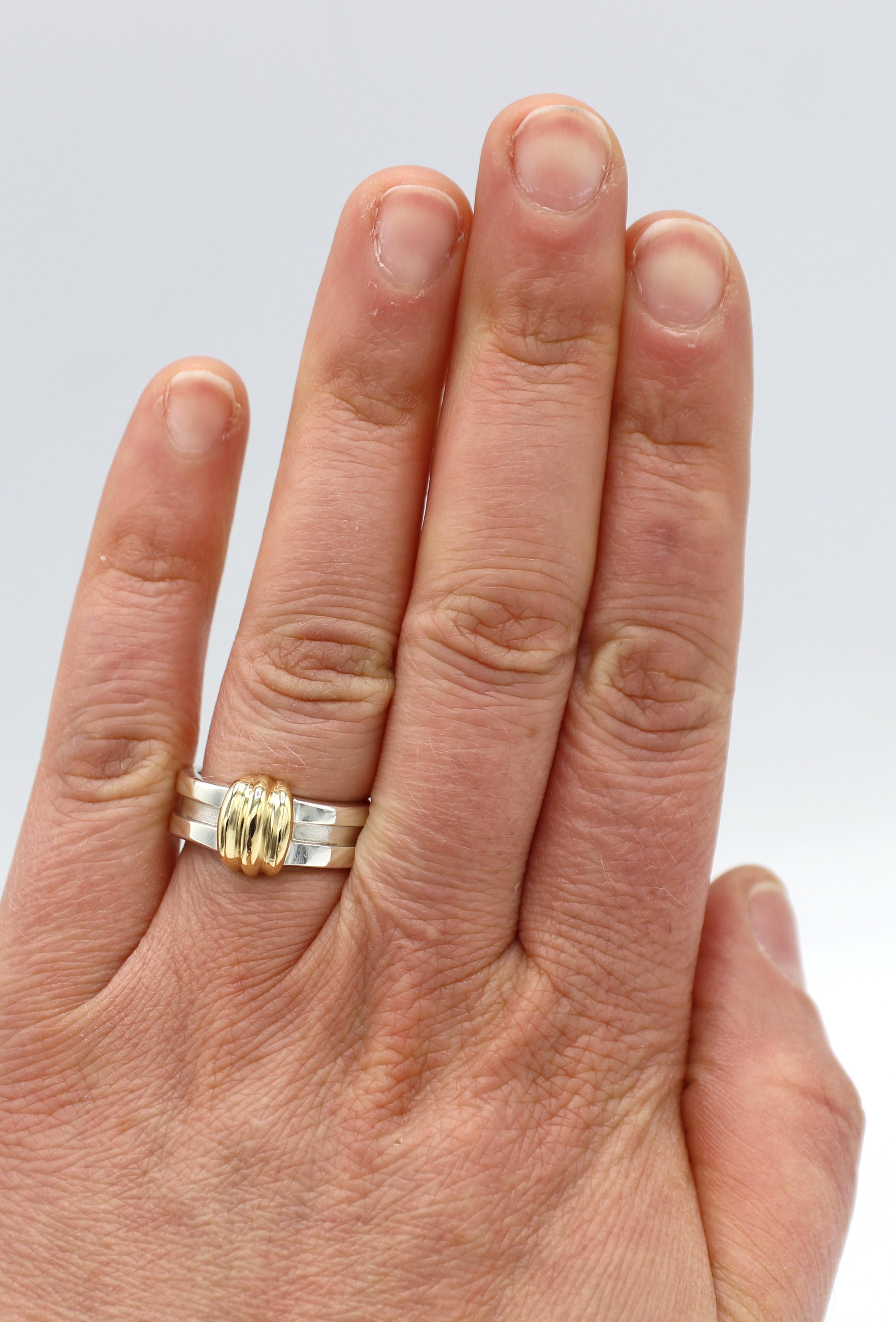 Women's Tiffany & Co. Sterling Silver & Gold Band Ring