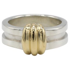 Tiffany & Co. Sterling Silver & Gold Band Ring 
