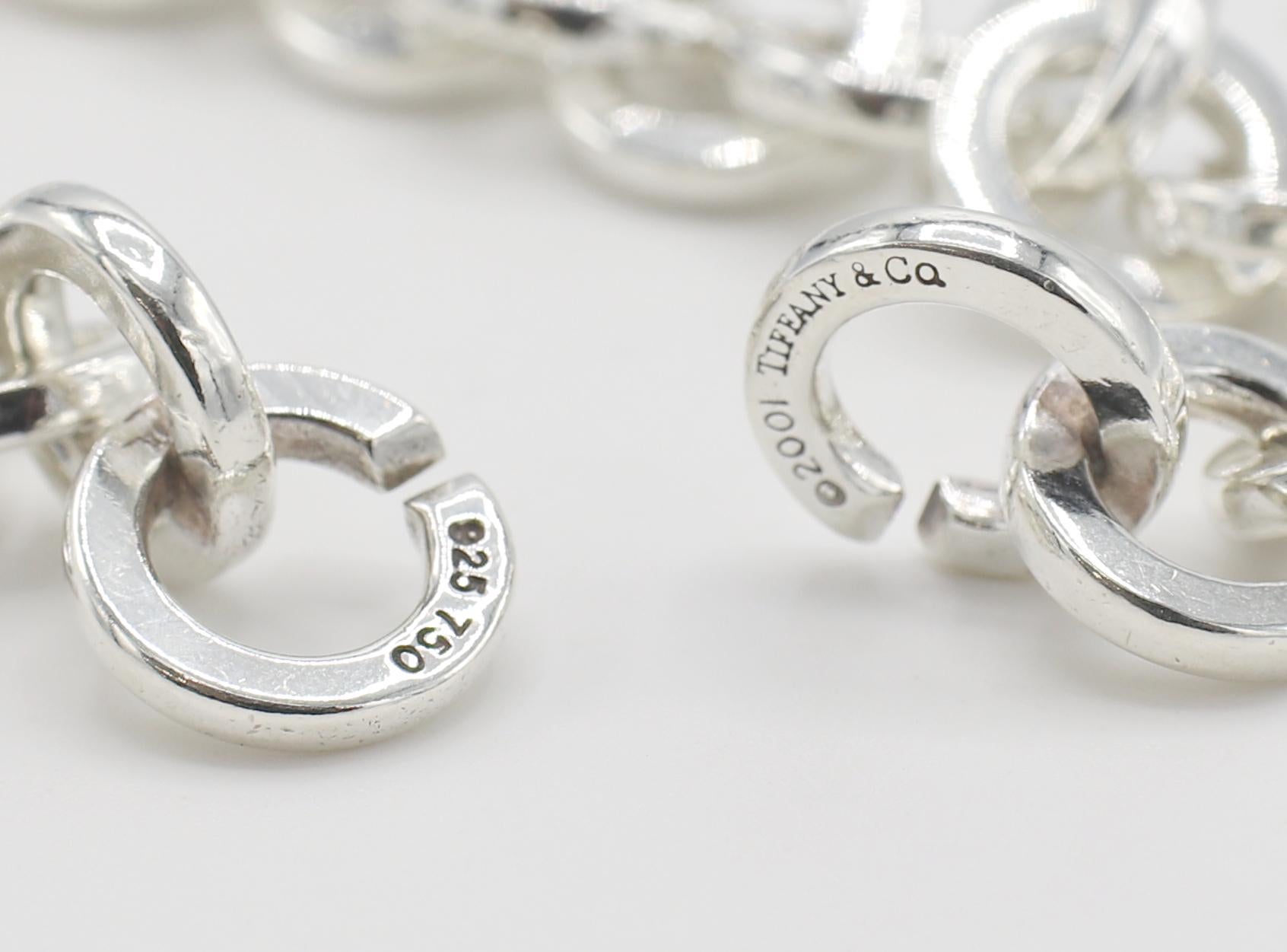 Contemporary Tiffany & Co. Sterling Silver & Gold Circle Link Bracelet 2001