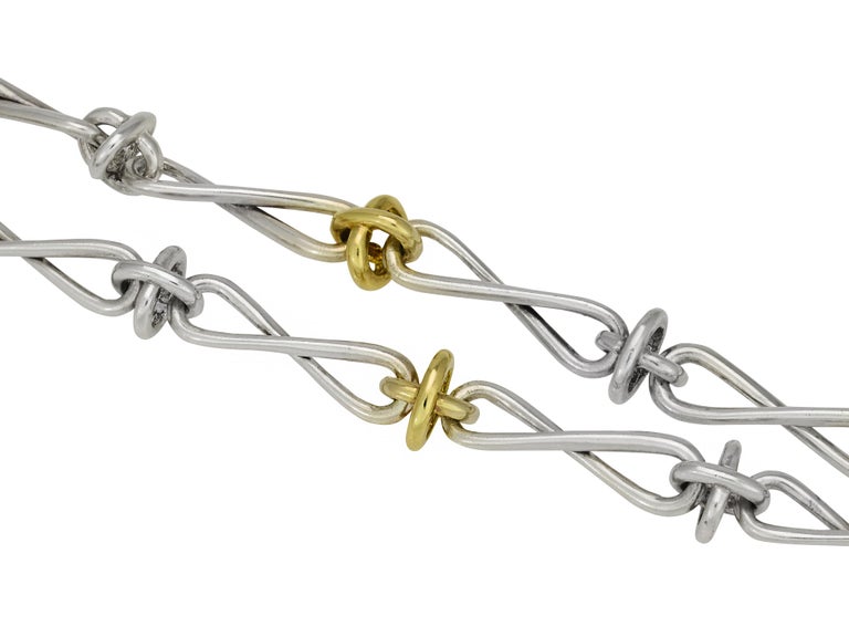 Tiffany and Co. Sterling Silver and Gold Knot Twist Necklace at 1stDibs