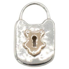 Tiffany & Co. Sterling Silber & Gold Mini Pad Lock Anhänger Charme