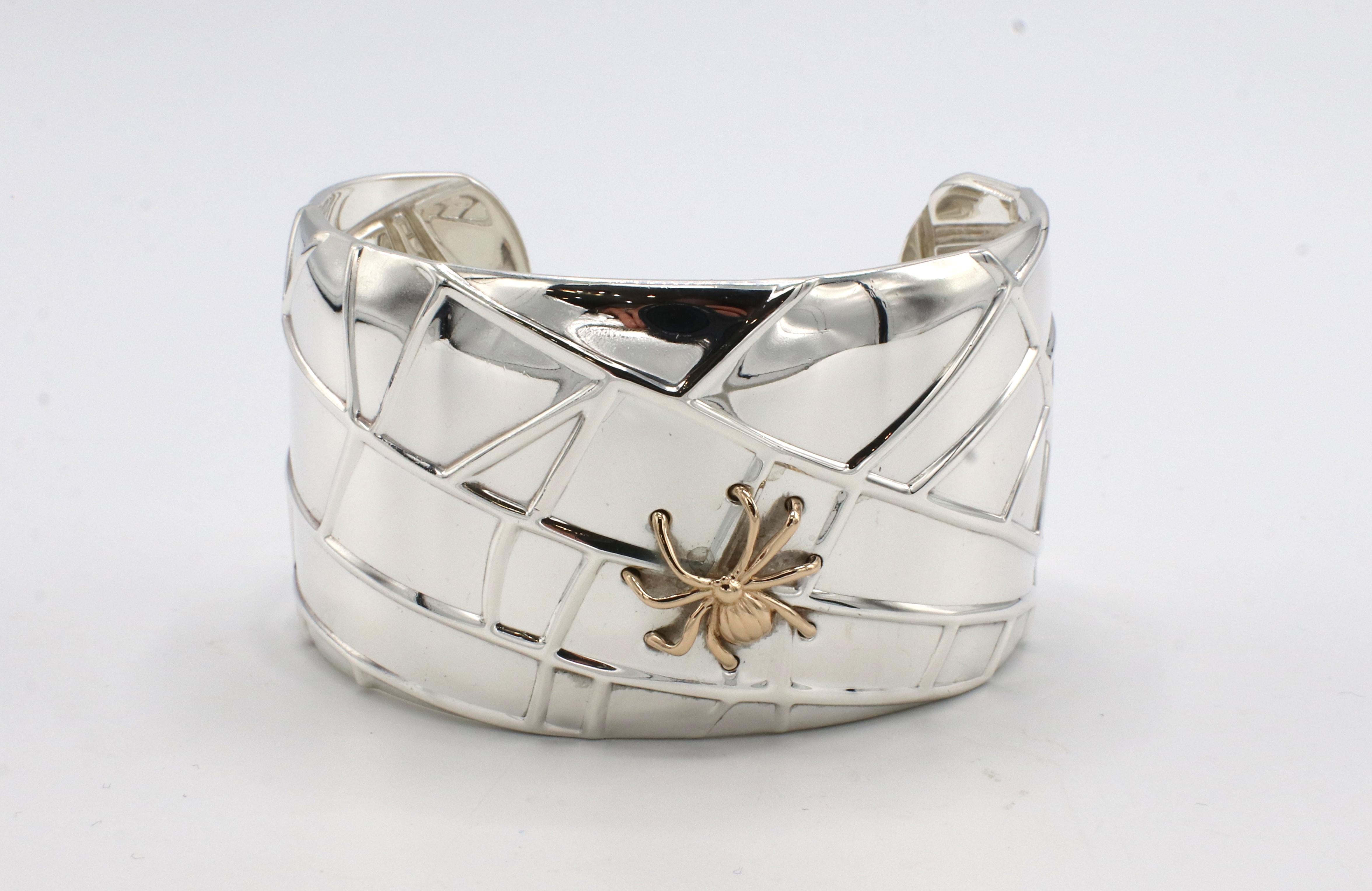 Tiffany & Co. Bracelet manchette araignée en argent et or Excellent état - En vente à  Baltimore, MD