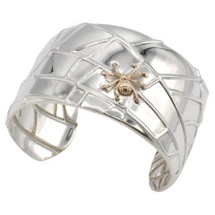 Vintage Tiffany & Co. Sterling Silver & Gold Spider Cuff Bracelet