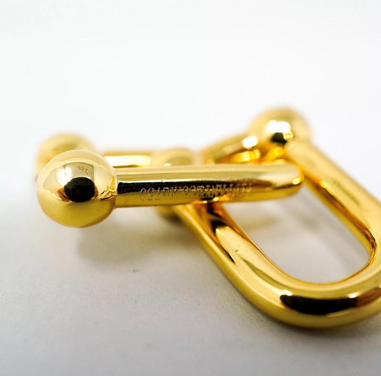 Tiffany Co Sterling Silver Gold Tone Plated U-Ball Hoop Earrings Pre Owned 4