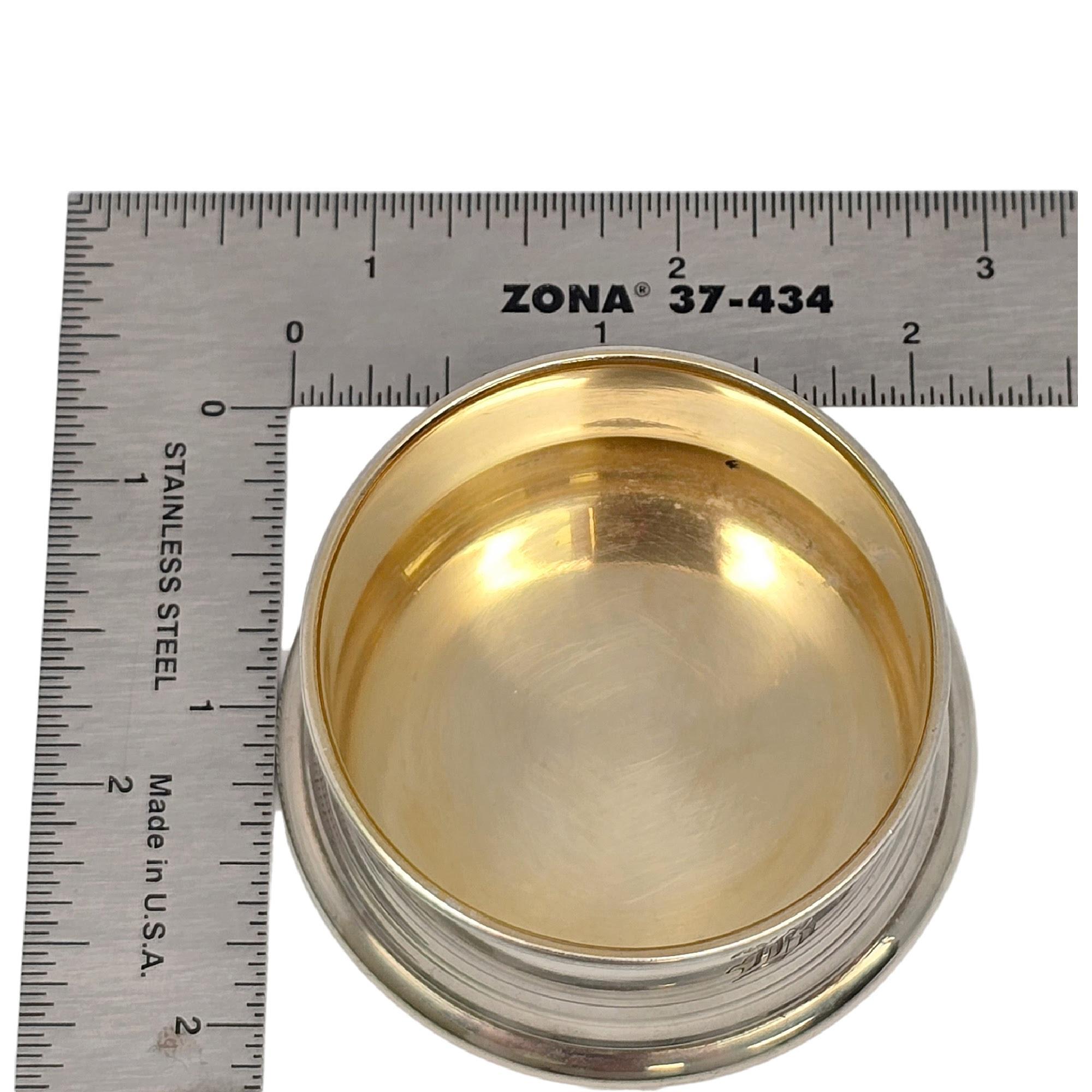 Tiffany & Co Sterling Silber Gold Wash Interior Master Salzstreuer mit Mond #20374, von Tiffany & Co 6