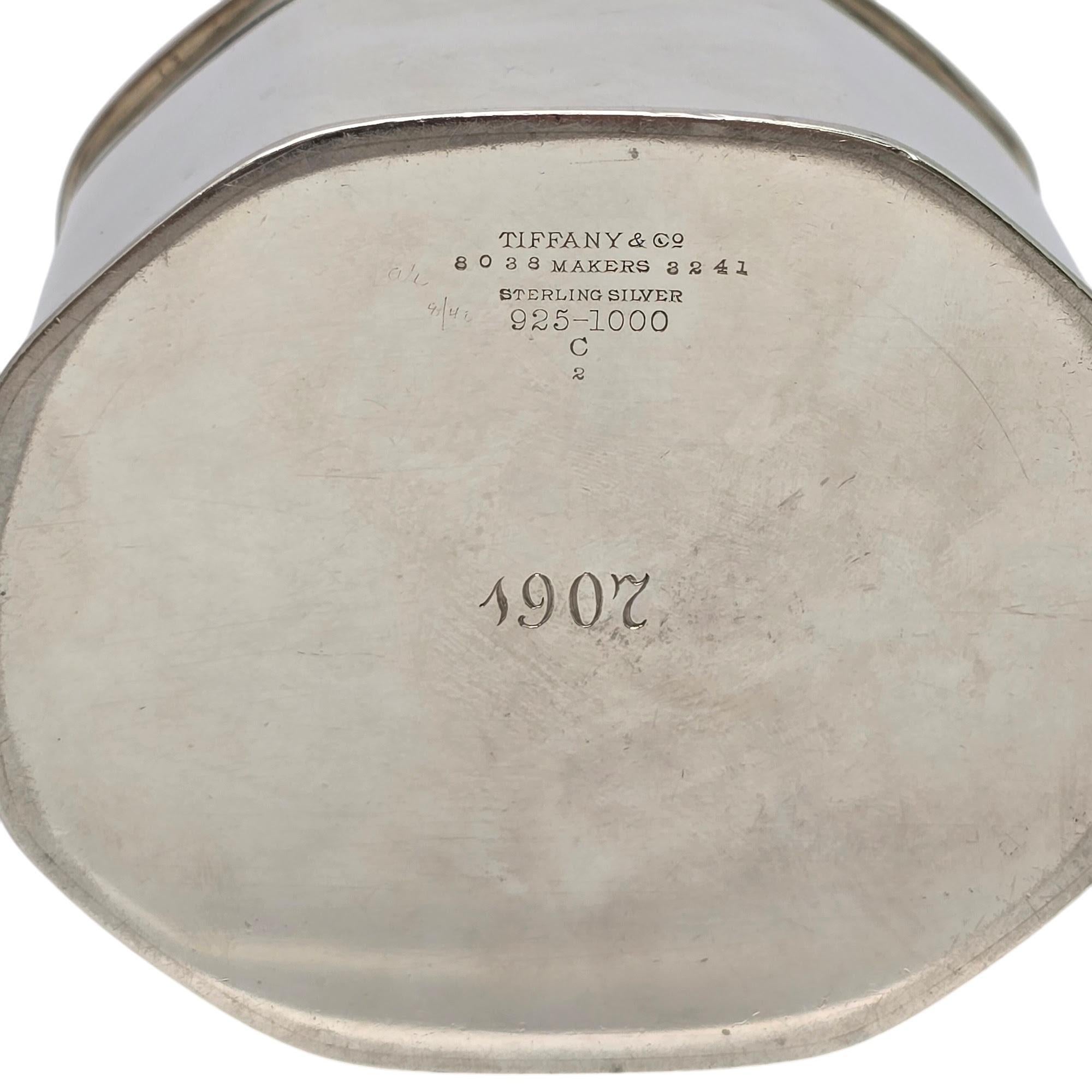 Tiffany & Co Plata de ley Dorada Lavado Interior Caja para Té con Mono #20376 en venta 5