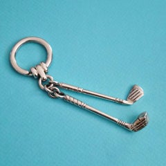 Tiffany & Co. Sterling Silber Golf Club Schlüsselring Schlüsselanhänger