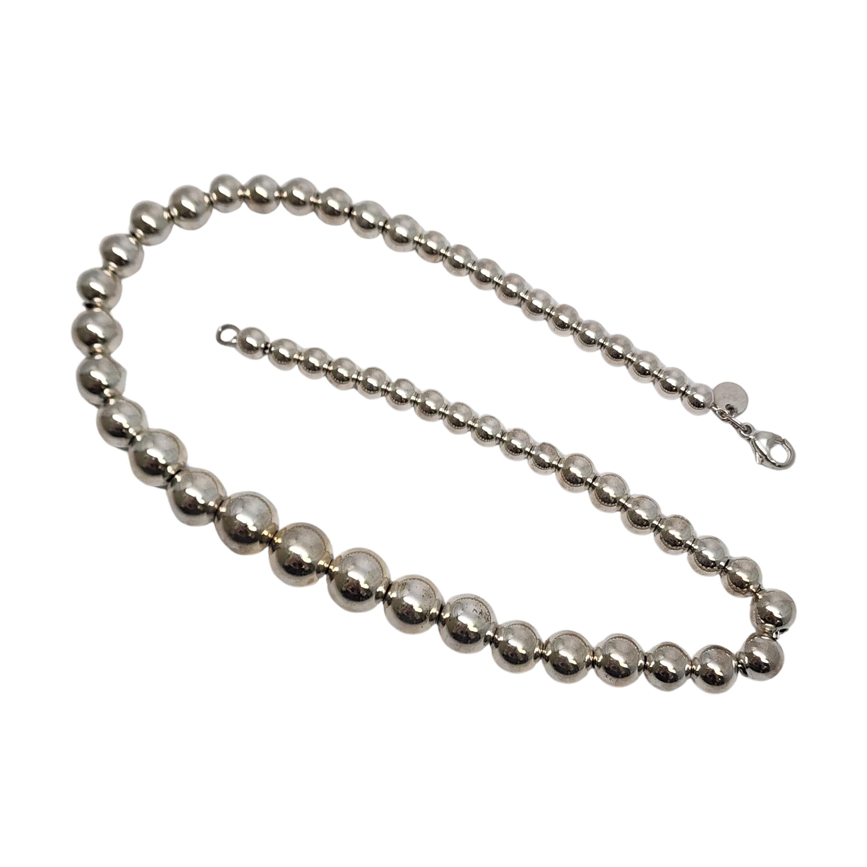 Tiffany & Co Sterling Silver Graduated Ball Bead Necklace 16