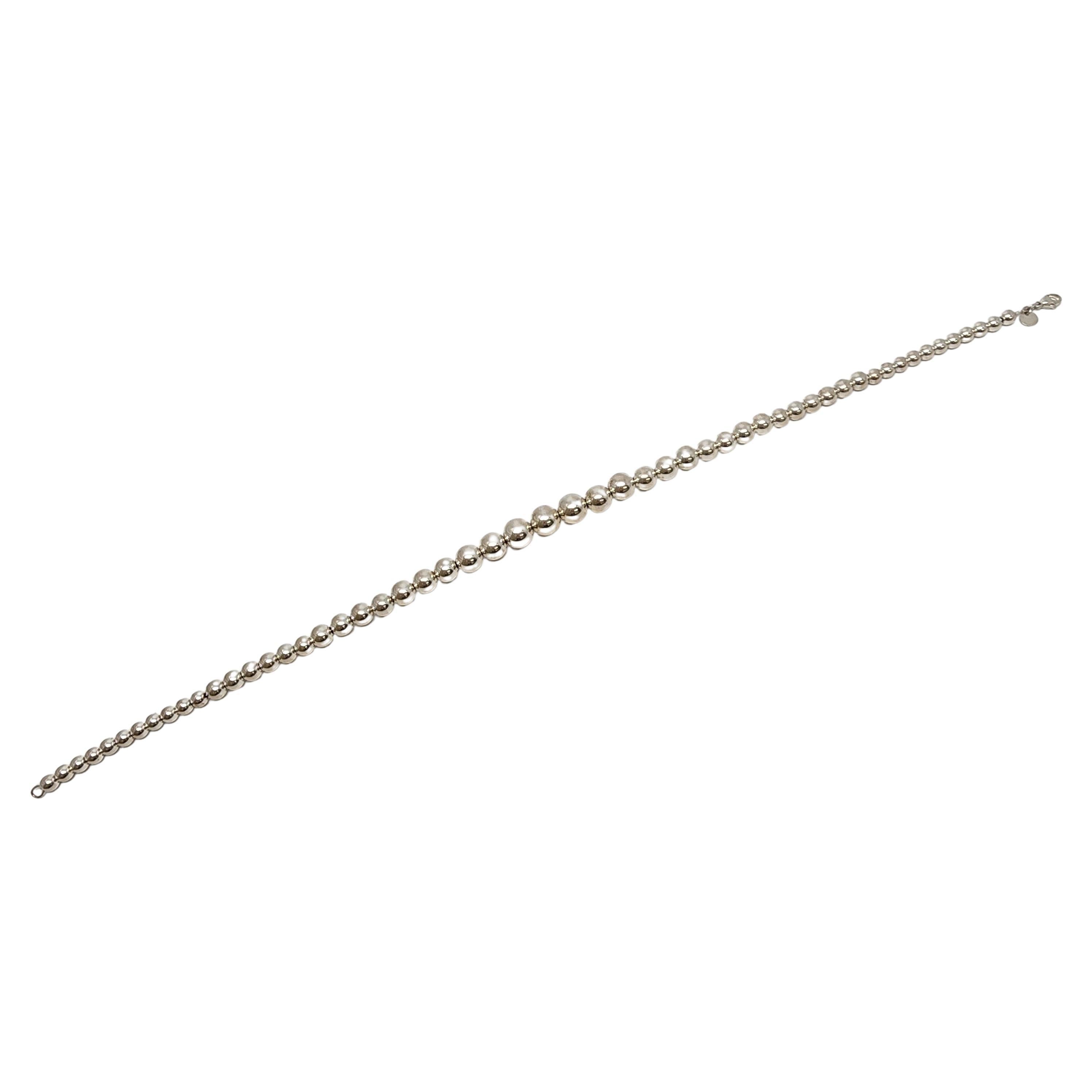  Tiffany & Co. Collier de perles à boules graduées en argent sterling 16