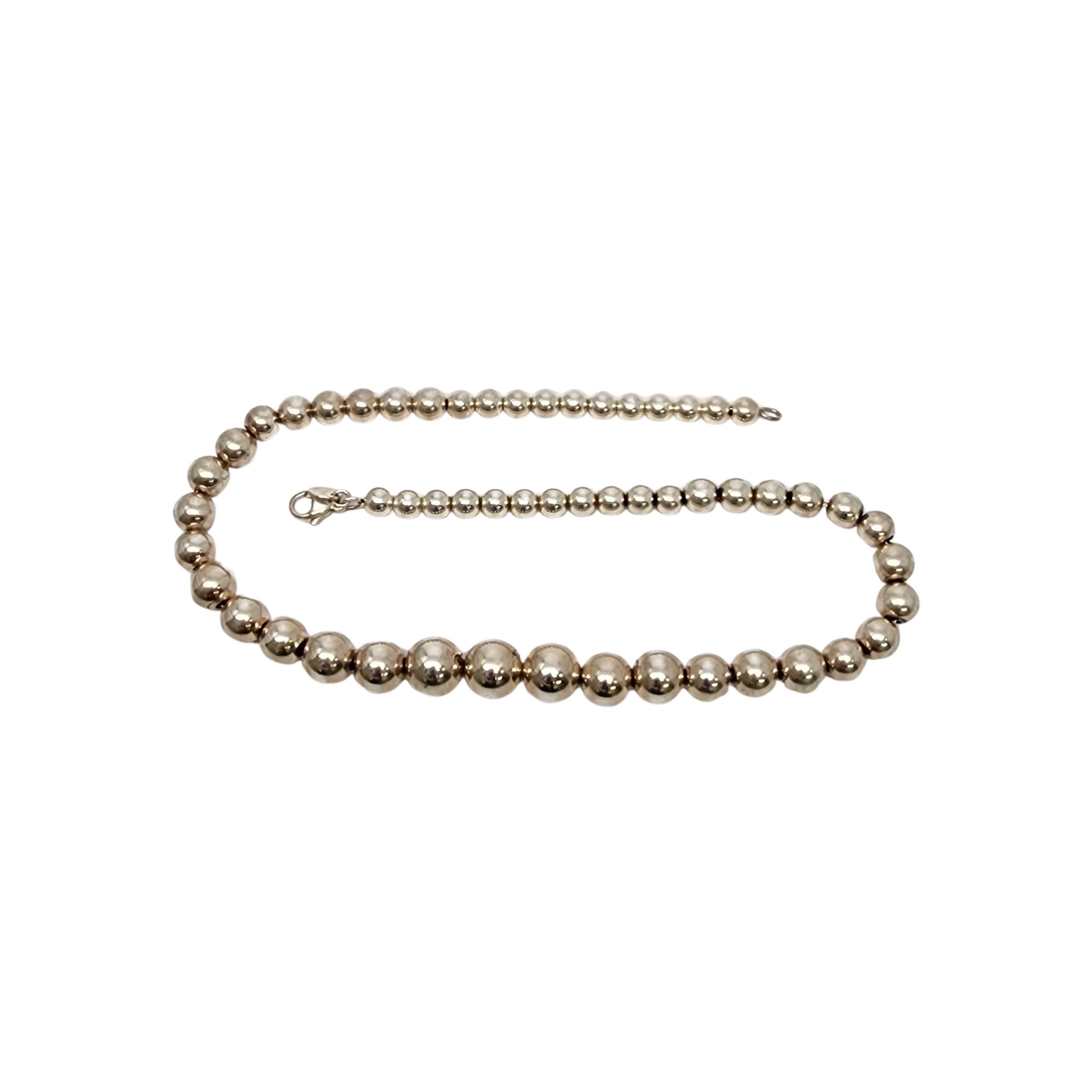 silver bead necklace tiffany