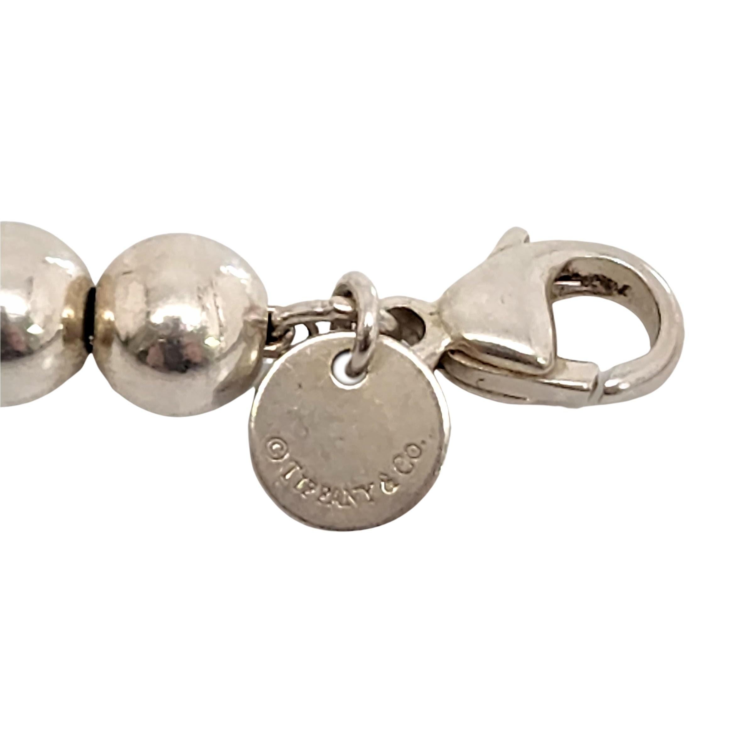 Tiffany & Co Sterling Silver Graduated Bead/Ball Necklace In Good Condition In Washington Depot, CT