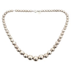 Tiffany & Co Sterling Silver Graduated Bead/Ball Necklace